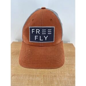 Free Fly Mens Trucker Hat Brown Gray Mesh Adjustable Snapback Fishing Cap